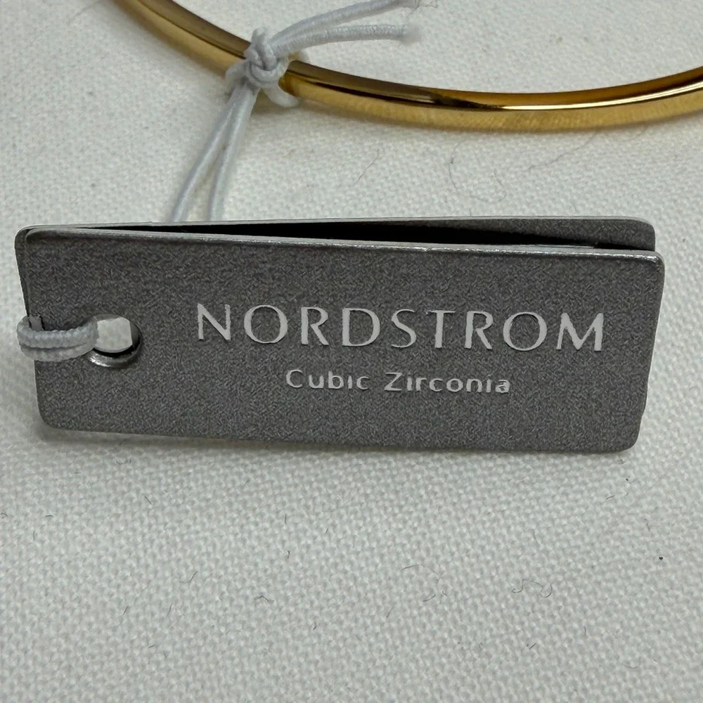 Nordstrom Delicate Cubic Zirconia Bangle Bracelet Gold Tone NWT $59